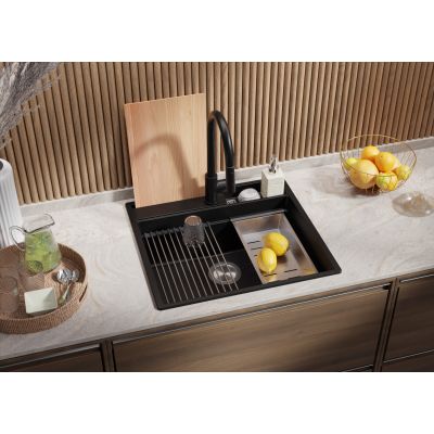 Primagran Oslo zlewozmywak granitowy 60 Pocket Multilevel O_OOCKC-001