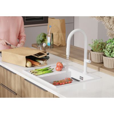 Primagran Sydney zlewozmywak granitowy 62x50 cm biały O_OTLKW-001