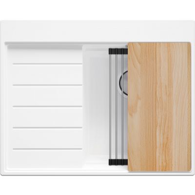 Primagran Sydney zlewozmywak granitowy 62x50 cm biały O_OTLKW-001