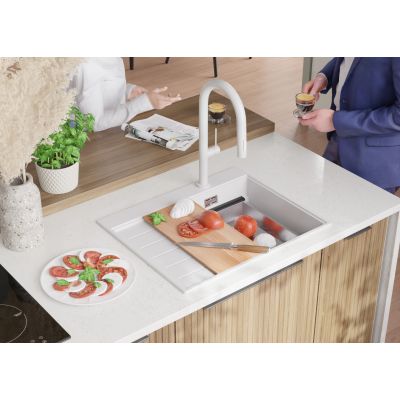 Primagran Sydney zlewozmywak granitowy 62x50 cm biały O_OTLKW-001