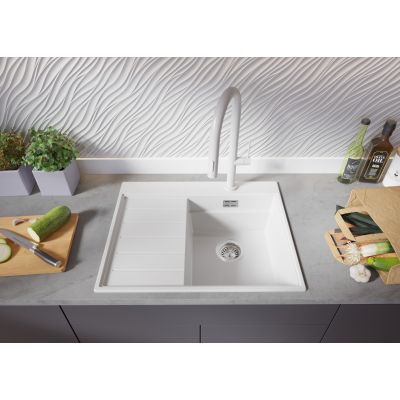 Primagran Sydney zlewozmywak granitowy 62x50 cm biały O_OTLKW-001