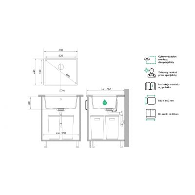 Primagran Wenecja zlewozmywak granitowy XL 60 Easy O_OW6KC-001