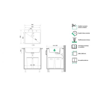 Primagran Ryga zlewozmywak granitowy XL 60 O_OYRKC-001