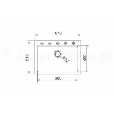 Pyramis Siros zlewozmywak granitowy z baterią 67x51,5 cm czarny 070177802BT