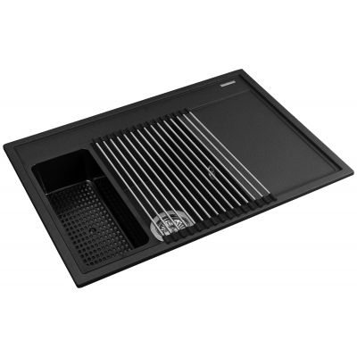 Pyramis Camea zlewozmywak granitowy 68x50 cm czarny 070223211