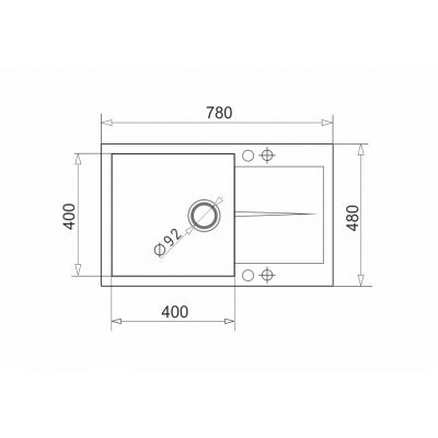 Pyramis Keros zlewozmywak granitowy z baterią 76x48 cm czarny 070247001BF