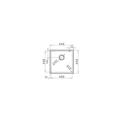 Pyramis Tetragon komora podwieszana 40x40 cm czarny 070229811D