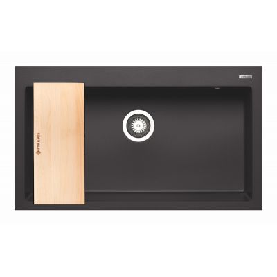 Pyramis Istros zlewozmywak granitowy 86x50 cm czarny D070229701WD