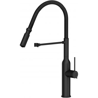 Quadron Marilyn Q Line bateria kuchenna stojąca z wyciąganą wylewką pure carbon 3523527_BLM