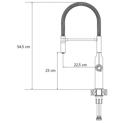 Quadron Marilyn Q Line bateria kuchenna stojąca z wyciąganą wylewką pure carbon 3523527_BLM