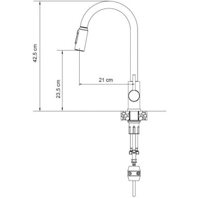 Quadron Cindy bateria kuchenna do filtra wody stojąca chrom 52140CH