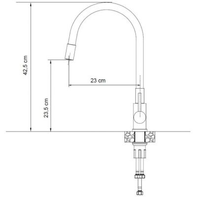 Quadron Agnes bateria kuchenna do filtra wody stojąca stal 52141BS