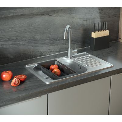 Quadron Eddie 111 SteelQ zlewozmywak stalowy 66x42 cm wpuszczany len z baterią HD111LEN6642_3623500_BS
