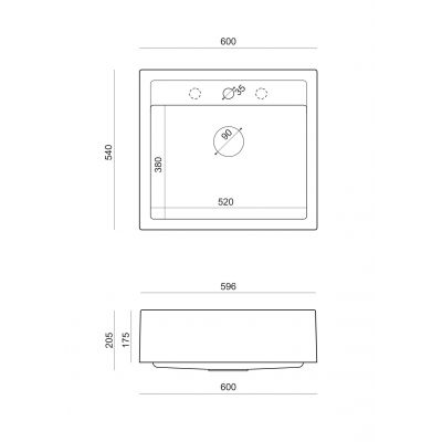 Quadron Bill zlewozmywak GraniteQ 60x54 cm biały HCQB6054U1_BS