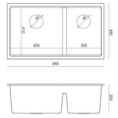 Quadron Clark 842 zlewozmywak 84x48.5 cm GraniteQ Hard Rock onyx BM3319102U-BL-BS