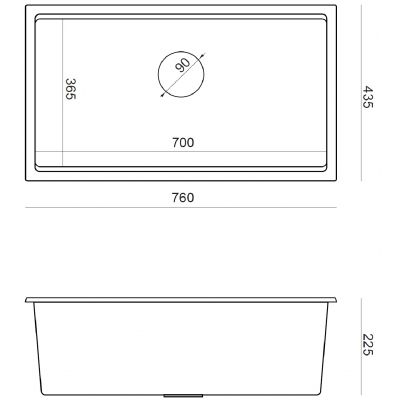 Quadron Clark 760 zlewozmywak 76x43,5 cm Graniteq Hard Rock concrete/złoty BM7643221U-GR-PVDG1