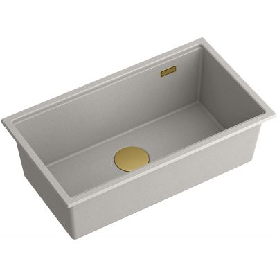 Quadron Clark 760 zlewozmywak 76x43,5 cm Graniteq Hard Rock concrete/złoty BM7643221U-GR-PVDG1