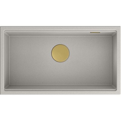 Quadron Clark 760 zlewozmywak 76x43,5 cm Graniteq Hard Rock concrete/złoty BM7643221U-GR-PVDG1