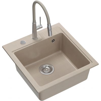 Quadron Peter zlewozmywak z baterią beżowy/stal HCQP5052BEZK_3922505BSBE