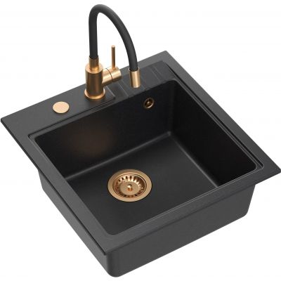 Quadron Peter zlewozmywak z baterią czarny/miedziany HCQP5052CZK_3323503PVDC1