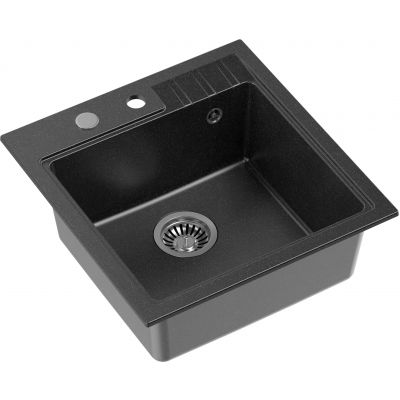 Quadron Peter zlewozmywak z baterią czarny/stal HCQP5052CZK_3922505BSBL