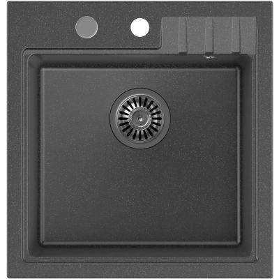 Quadron Peter 110 zlewozmywak 50x52 cm GraniteQ black diamond/stalowy HCQP5052CZK