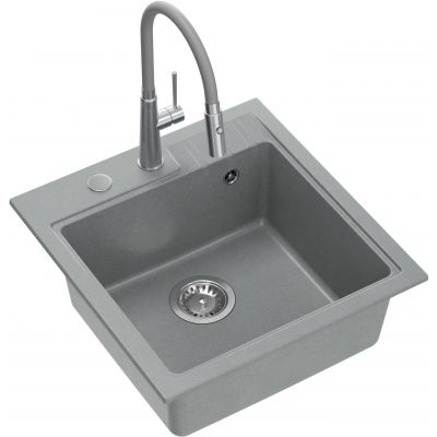 Quadron Peter zlewozmywak z baterią szary/stal HCQP5052SZK_3922505BSGR