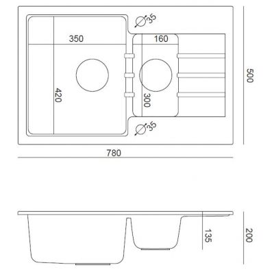 Quadron Peter 156 zlewozmywak 78x50 cm GraniteQ wpuszczany silver stone HCQP57850SZK