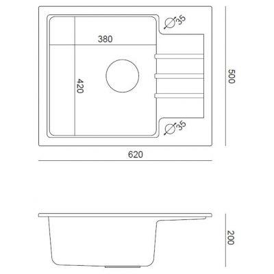 Zestaw Quadron zlewozmywak Peter 116 z baterią Gina czarny HCQP6250BLMPC_3922505BLM