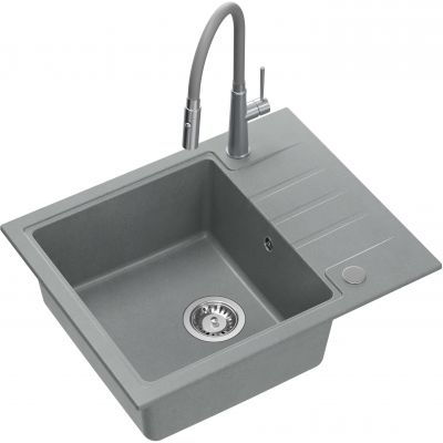 Quadron Peter zlewozmywak z baterią szary/stal HCQP6250SZK_3922505BSGR