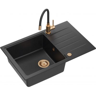 Quadron Peter zlewozmywak z baterią czarny/miedziany HCQP7850CZK_3323503PVDC1