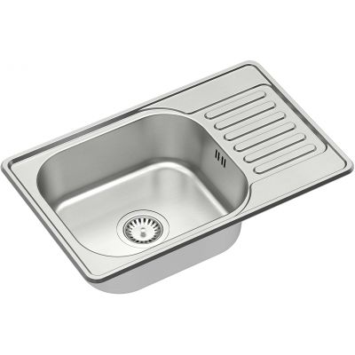 Quadron Eddie 111 SteelQ zlewozmywak stalowy 66x42 cm wpuszczany satyna z baterią HD111SAT6642_3623500_BS