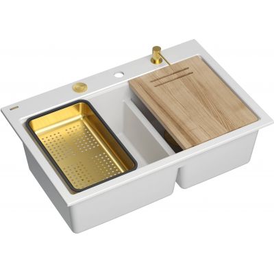 Quadron Marc 120 zlewozmywak GraniteQ 76x50 cm biały HQC7650U1_PVDG1