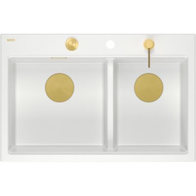 Quadron Marc 120 zlewozmywak GraniteQ 76x50 cm biały HQC7650U1_PVDG1