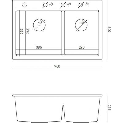 Quadron Marc 120 zlewozmywak GraniteQ 76x50 cm czarny HQC7650U7_BS