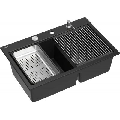 Quadron Marc 120 zlewozmywak GraniteQ 76x50 cm czarny HQC7650U7_BS
