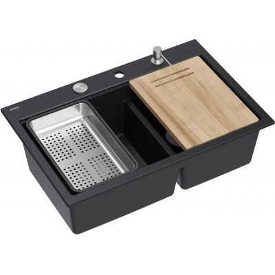 Quadron Marc 120 zlewozmywak GraniteQ 76x50 cm czarny HQC7650U7_BS