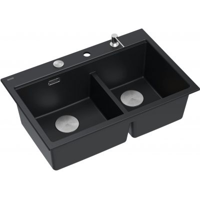 Quadron Marc 120 zlewozmywak GraniteQ 76x50 cm czarny HQC7650U7_BS