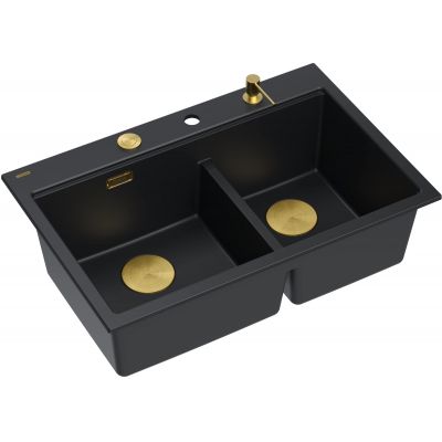 Quadron Marc 120 zlewozmywak GraniteQ 76x50 cm czarny HQC7650U7_PVDG1