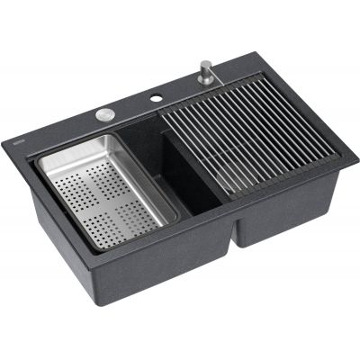 Quadron Marc 120 zlewozmywak GraniteQ 76x50 cm czarny HQC7650U8_BS
