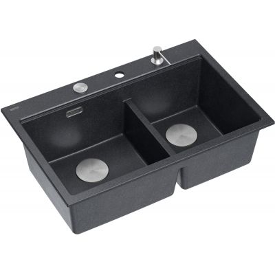 Quadron Marc 120 zlewozmywak GraniteQ 76x50 cm czarny HQC7650U8_BS
