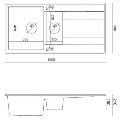 Quadron Evan 156XL zlewozmywak GraniteQ 100x50 cm beż/elementy miedziane HQE510050U2_PVDC1_P2O