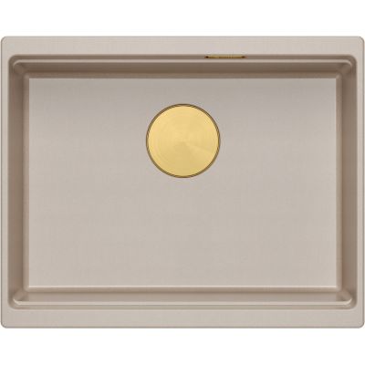 Quadron Logan 100 zlewozmywak GraniteQ 56x45 cm beż/elementy złote HQJ6045U2_PVDG1_U
