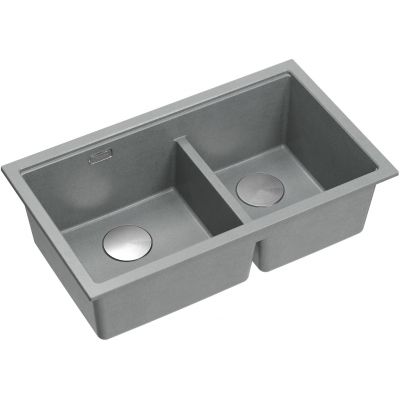 Quadron Logan 120 zlewozmywak GraniteQ 76x45 cm silver stone/elementy stalowe HQL7645U5_BS_U