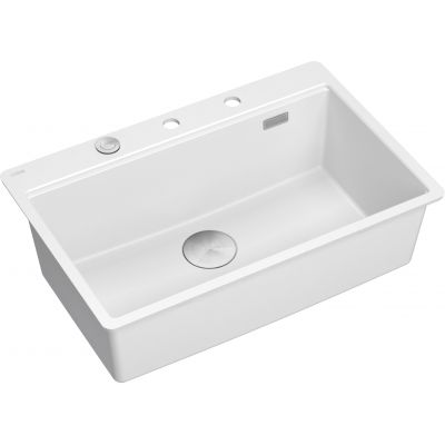 Quadron Marc 110 FM zlewozmywak 75x49 cm GraniteQ snow white/elementy stalowe HQM7650U1_FM_BS