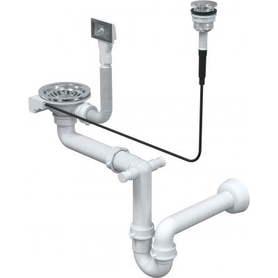 Quadron Marc 110 FM zlewozmywak 75x49 cm GraniteQ snow white/elementy stalowe HQM7650U1_FM_BS