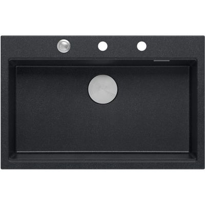 Quadron Marc 110 FM zlewozmywak 75x49 cm GraniteQ black diamond/elementy stalowe HQM7650U8_FM_BS