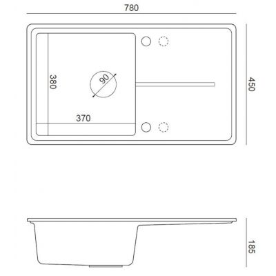 Quadron Tony 111 zlewozmywak GraniteQ 78x45 cm czarny HTO7845CZK