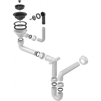 Quadron Save Space Power Color syfon zlewozmywakowy pure carbon M1SS3