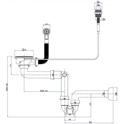 Quadron Save Space Push 2 Open odpływ zlewozmywakowy miedziany OP1SSG6